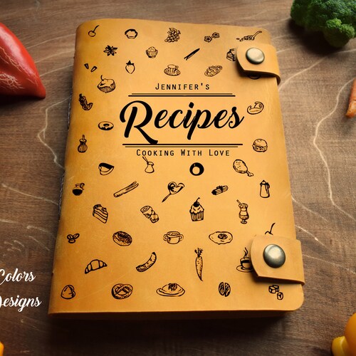Big Leather Cookbook/personalized Recipe Book/a5 A4 Custom Etsy