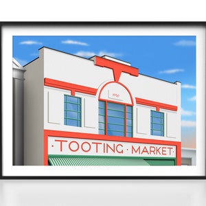 Tooting Market Poster, Wandsworth Giclee Print