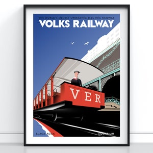 Volk&#39;s Electric Railway Brighton Poster