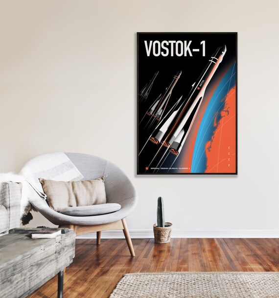 VOSTOK 1 Soviet Space Rocket Poster - Etsy