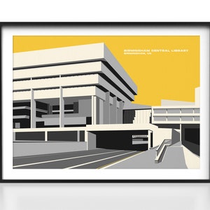 Birmingham Central Library Brutalist Poster