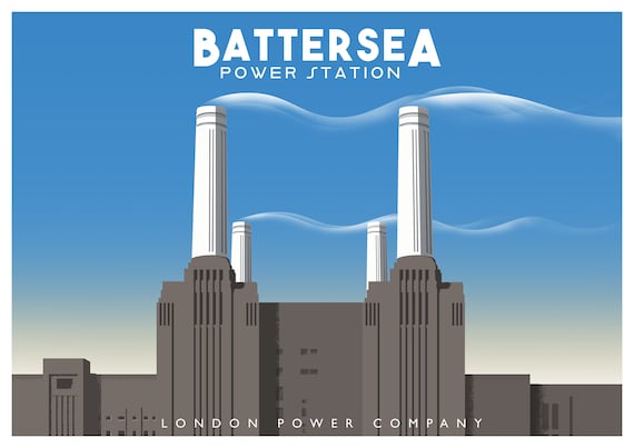 BATTERSEA POWER STATION VINTAGE TRAVEL ART PRINT POSTER # 3 A3//A4 SIZE