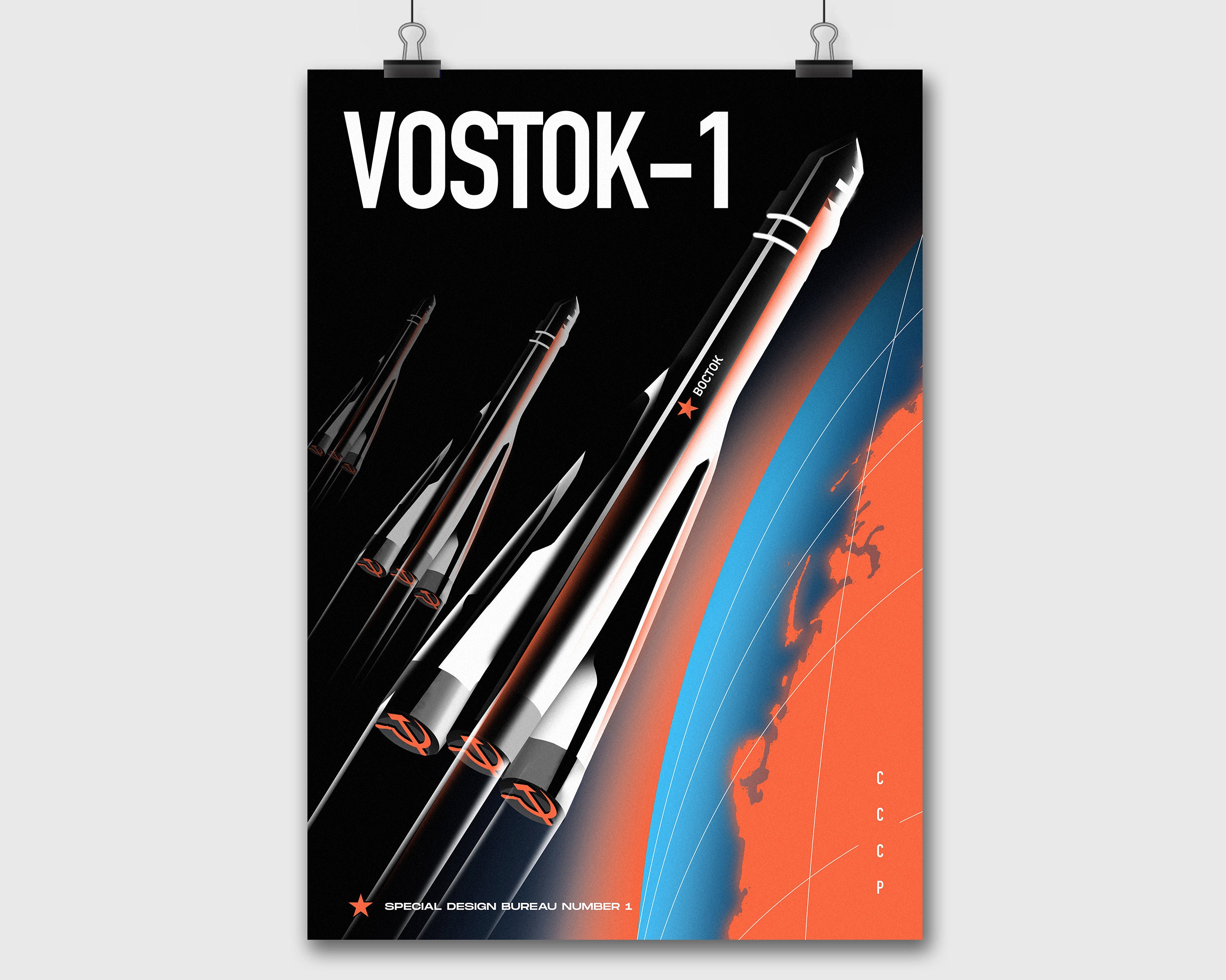 VOSTOK 1 Sovjet Ruimte Raket Poster - Etsy België, image size:3000x2400