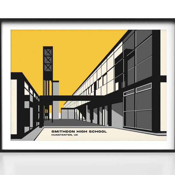 Smithdon High School Poster, Brutalist Architecture Giclee