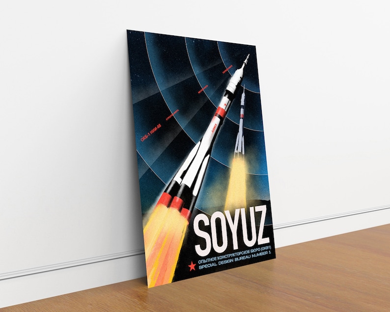 Soyuz Soviet Space Rocket Poster - Etsy UK