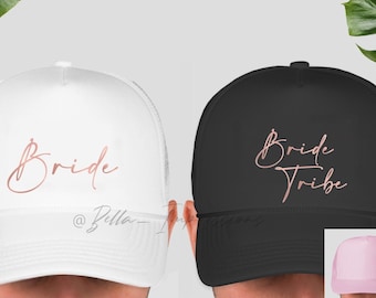 Bride Tribe Trucker hats - BACHELORETTE, bride, squad, tribe, bridal party hats, wedding caps / hat - CUSTOM HATS