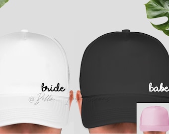 Bride Babe Trucker hats - BACHELORETTE, bride, squad, tribe, bridal party hats, wedding caps / hat - CUSTOM HATS