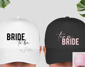 Bride To Be & Team Bride Trucker hats - BACHELORETTE, bride, squad, tribe, bridal party hats, wedding caps / hat - CUSTOM HATS