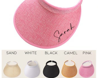 Personalized Visors • Multiple Color Options Bachelorette Hat • Name  • Custom Visor • Sun Visors  - Personalizable Hair Visor Gift