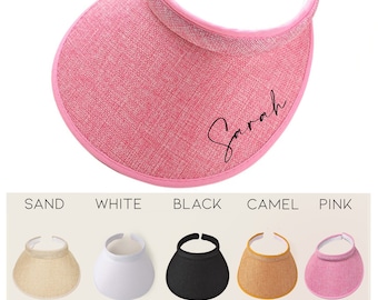 Personalized Visors • Multiple Color Options Bachelorette Hat • Name  • Custom Visor • Sun Visors  - Personalizable Hair Visor Gift