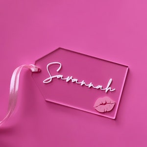 Acrylic Personalized Gift Tags • Clear • Valentines Gift Tag • Valentines • Valentines Day Gift - Wedding Favors • Keychain Option