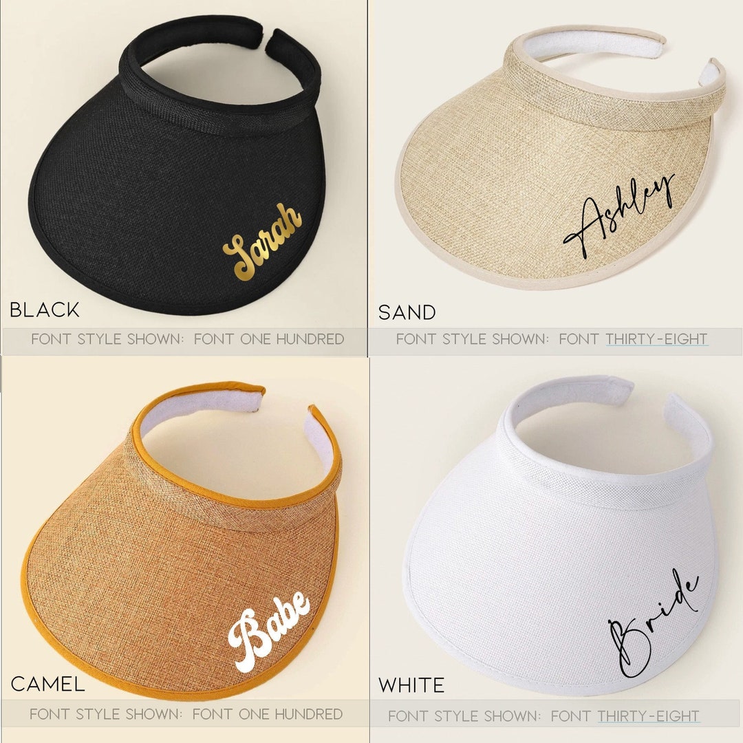 Minimal Style Visors PERSONALIZED Name Visors Bachelorette Hat Name