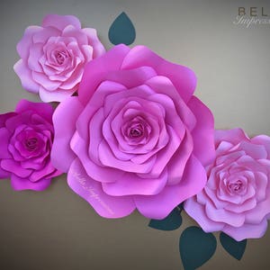 6 Peice Rose Paper Flower Set Custom Colors Paper Flower - Etsy
