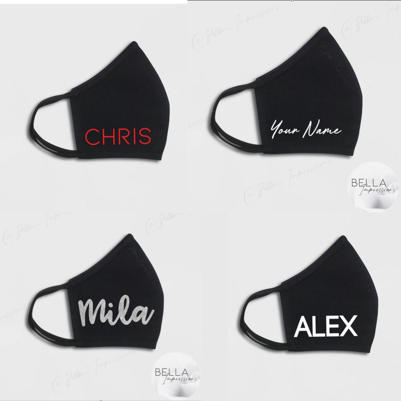 Customizable Face Mask Custom Name / Logo Print Etsy