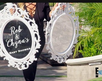 PERSONALIZED VINYL SIGN for Mirror - Wedding - Shower - Welcome Sign - Vinyl - Baby - Bar - dessert