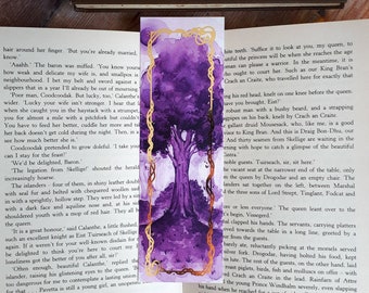 Double sided illustrated bookmark, Tree bookmark, Bookworm gift - Keep your place in your favourite book, with this magical foiled bookmark.