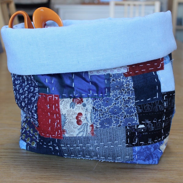 Sewing Instructions: Boro inspired basket
