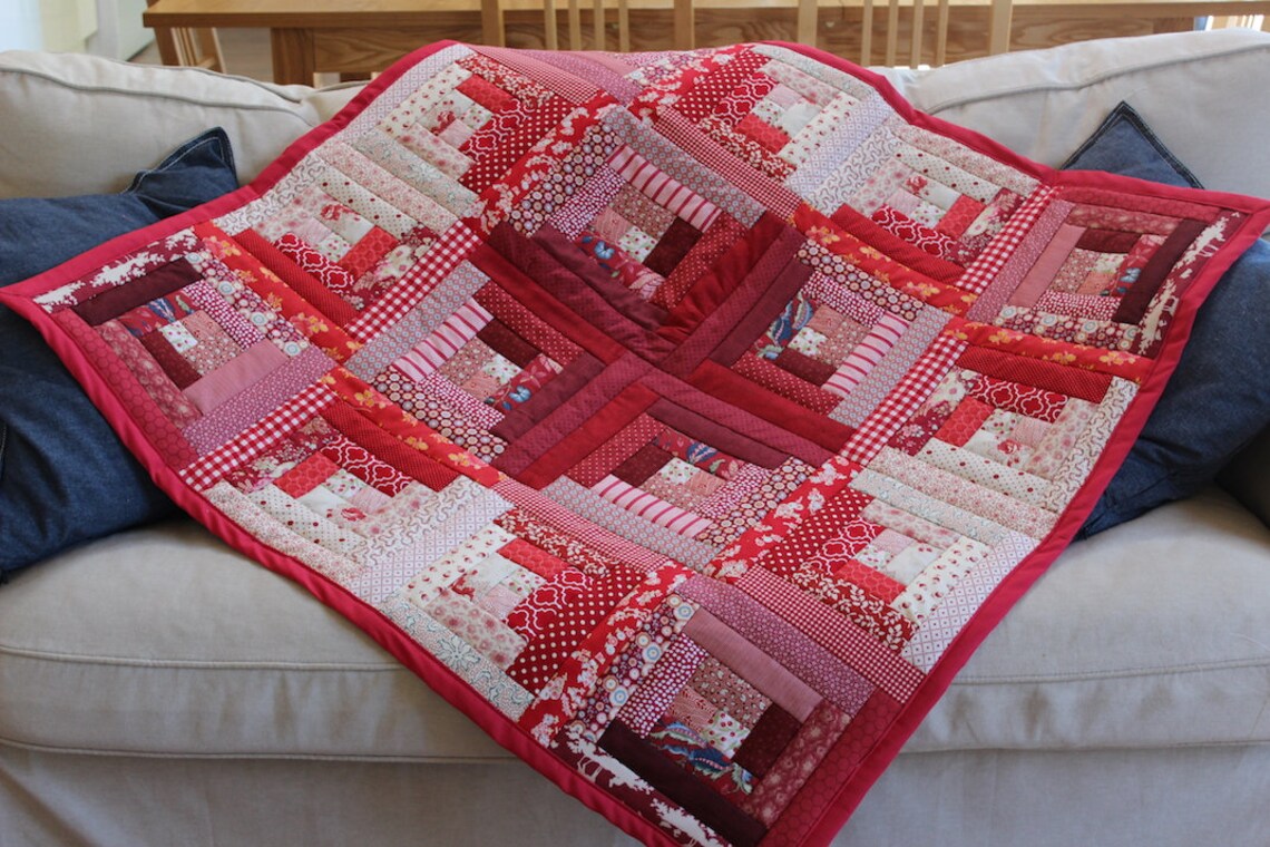 Sewing Instructions: Log Cabin Lap Quilt - Etsy