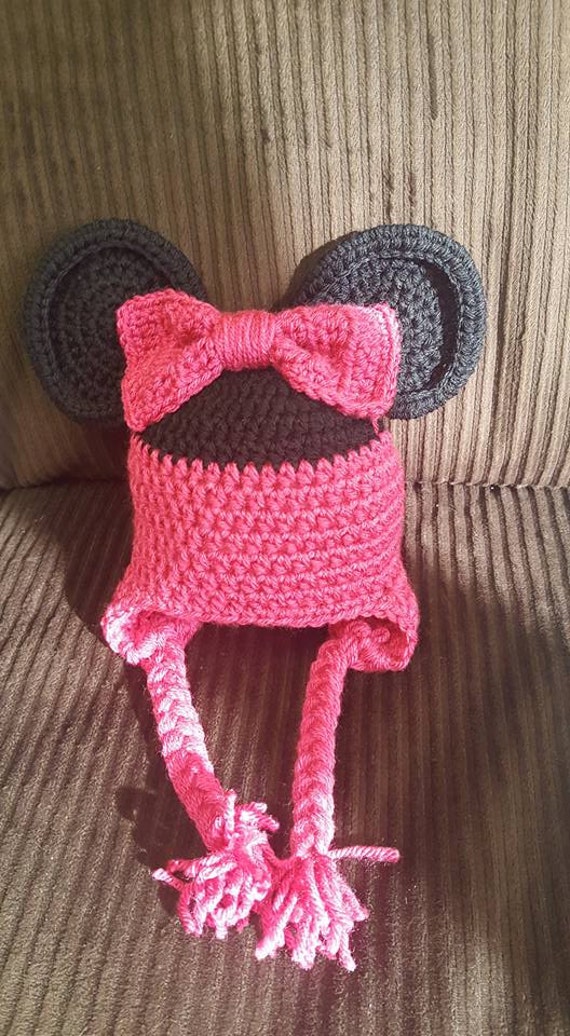 minnie mouse crochet hat