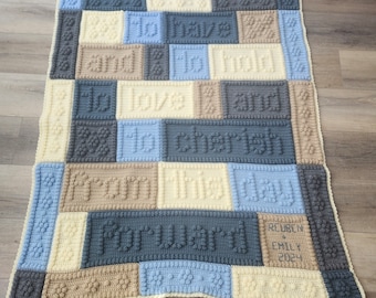 Crochet Wedding or Anniversary Blanket