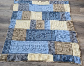 Crochet Blanket Proverbs 3:5, Trust in the Lord with all your Heart