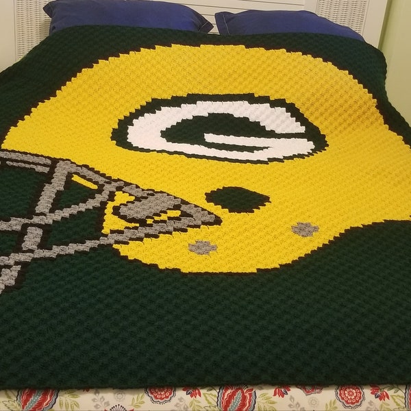 Green Bay Packers Helmet Crochet Blanket