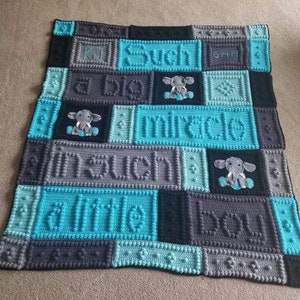 Crochet &quot;Such A Big Miracle In Such A Little Boy/Girl&quot; Blanket