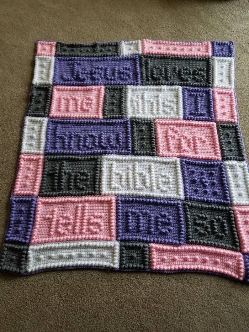 Crochet Jesus Loves Me Blanket Etsy