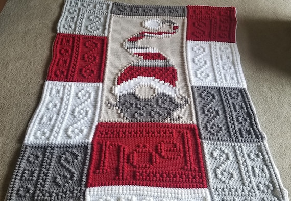 Crochet Gnome Blanket or Christmas noel Blanket Etsy