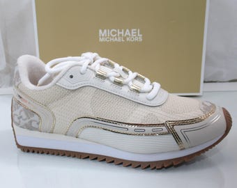 Michael Kors Byrdie Trainer Lace Up Sneakers Vanilla Multi