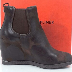 Donald J Pliner Dillon Wedge Heels Booties Espresso Vintage Brown Suede Size 10 image 4