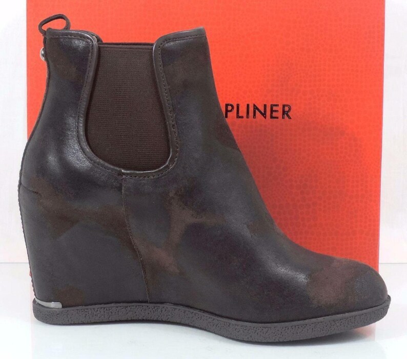 Donald J Pliner Dillon Wedge Heels Booties Espresso Vintage Brown Suede Size 10 image 4