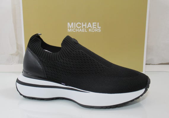 Michael Kors Black Leather Slip-On Sneakers with White Sole s-l400.jpg main image 3