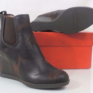 Donald J Pliner Dillon Wedge Heels Booties Espresso Vintage Brown Suede Size 10 image 8