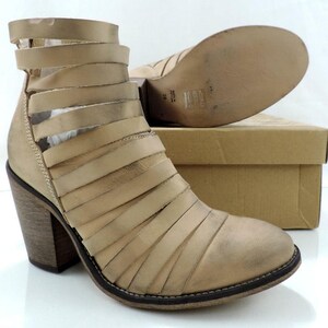 Free People HYBRID Strappy Heel Ankle Boots Booties Zip Beige Size EUR 38 / US 8 image 7