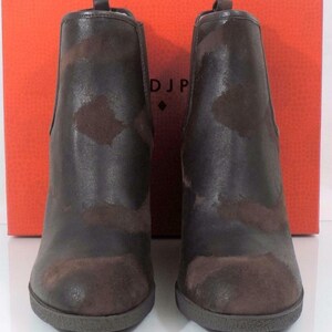 Donald J Pliner Dillon Wedge Heels Booties Espresso Vintage Brown Suede Size 10 image 5