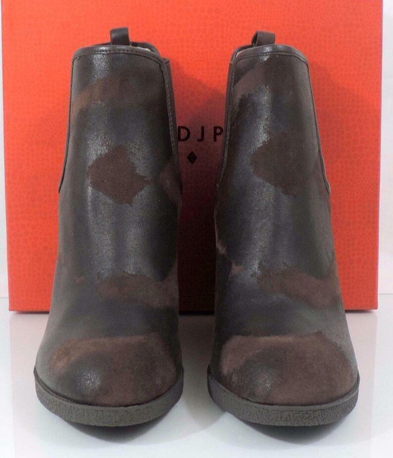 Donald J Pliner Dillon Wedge Heels Booties Espresso Vintage Brown Suede Size 10 image 5
