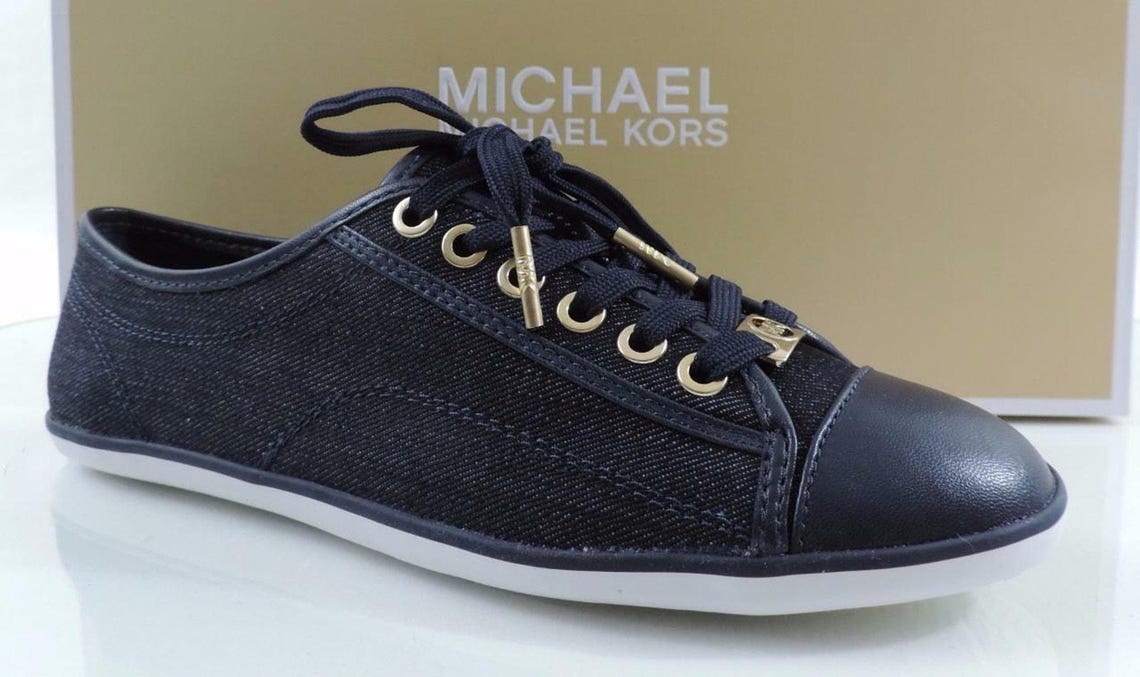 Women's Shoes Michael Kors Kristy Lace Up Fashion Sneakers Dark Denim Size 6.5, foto 1 de 5