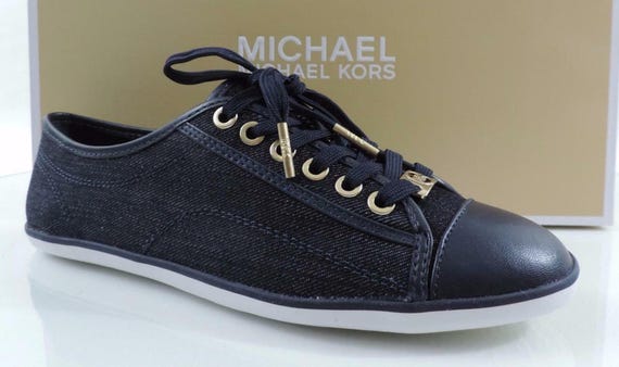 Women's Shoes Michael Kors Kristy Lace Up Fashion Sneakers Dark Denim Size 6.5