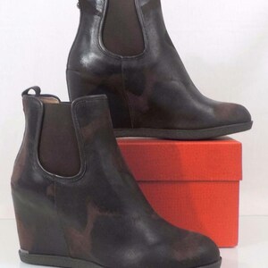 Donald J Pliner Dillon Wedge Heels Booties Espresso Vintage Brown Suede Size 10 image 7