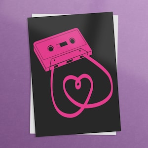 carte de saint valentin rétro mix tape