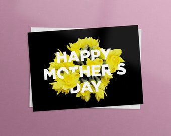 happy mothers day floral daffodils card