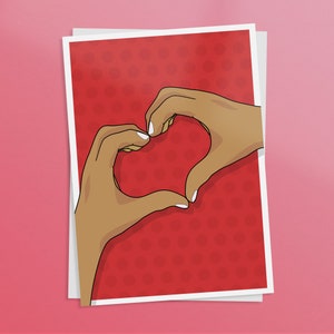 tarjeta de San Valentín corazón manos amor corazón tarjeta