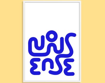 Art Print Minimal Abstract Shapes Nonsense Typography