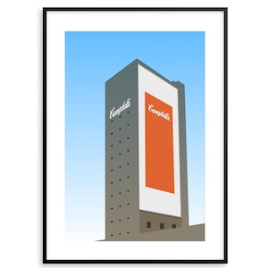 Art Print Campbell&#39;s Tower King&#39;s Lynn Landmark Architecture Illustration A3 size