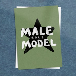 Tarjeta de modelo de rol masculino para papá, padrastro, hermano, padrino, maestro, amigo, entrenador