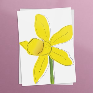 illustrierte Florale Narzissenkarte zum Muttertag