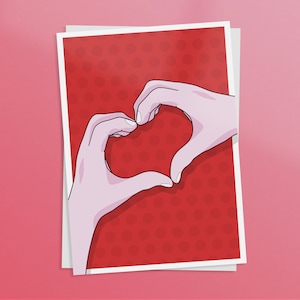 Valentijnskaart harthanden liefde hartkaart