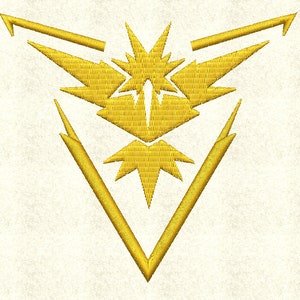 Pokemon Go Team Instinct Logo 2x2 Pes Embroidery Design Etsy