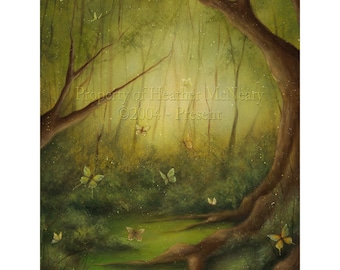 Verzauberter Lichtungswald Archival Giclée Fine Art Print | Butterfly Dance von Heather McNeary Größen 8x10 (11x14 verfilzt),11x14 (16x20 verfilzt)